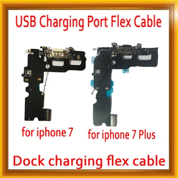 Dock plnenie flex kábel USB Port konektor na pripojenie Nabíjačky Konektor Mic Dock Plnenie Flex Kábel Pre iphone 7 7 Plus Opravy Mobilných Flex Časti