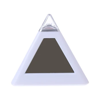 Trojuholník Pyramídy Čas 7 Zmena Farby LED Alarm, Digitálny LCD displej, Hodiny, Teplomer Nové