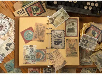 60sheets/pack Vintage Pečiatky, Nálepky DIY Plánovač Denník Scrapbooking Materiálu Čas, Poštové Nálepky