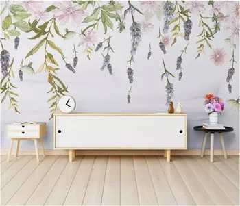 Moderné osobnosti tapety Nordic minimalistický malé čerstvé zelené listy kvetinový akvarel štýl pozadia na stenu papier