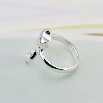 Strieborný prsteň-minimalistický žien 925 sterling silver mačka krúžok roztomilý strieborné šperky otvoriť krúžok zadarmo úprava darček k narodeninám