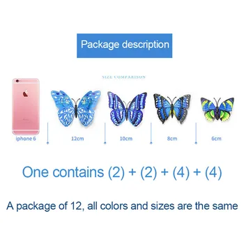 12/24/36Pcs dvojvrstvové 3D Butterfly Stenu-Nálepky na stenu Domova Motýľov pre dekoráciu, Magnet na Chladničku nálepky