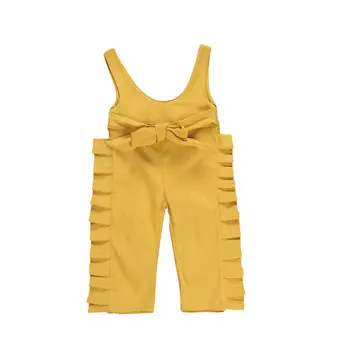 Móda Batoľa Detský Baby Girl Šaty, Žlté Nohavice Nohavice Popruh Remienky Jumpsuit Náprsníkové Nohavice Neformálne Oblečenie