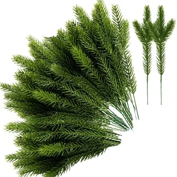 30Pcs Umelého Ihličia Zelená Rastlina,Falošné Zelene Borovica Tipov Pre Diy Veniec Veniec, Vianočné Záhradné Dekorácie