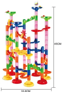 Hot predaj! Skoro vzdelávania hračka sledovať loptu stavebným 3D trojrozmerný labyrint rúry diy montované budovy bloku 105PCS