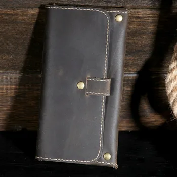 Crazy horse kožený retro osobnosti mens peňaženku nového človeka, telefón, peňaženky, náprsné tašky