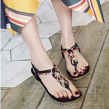 Módne letné sandále dámske topánky 2021 nové elastické kapely topánky ženy sandále klip prst bohemia štýl pláže topánky žena črievičku