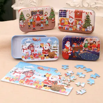 Vianočné Drevené Puzzle Vianočné Dekorácie Deti Ručné Skladačka Vianoce Darček Vzdelávacie Papierové Puzzle