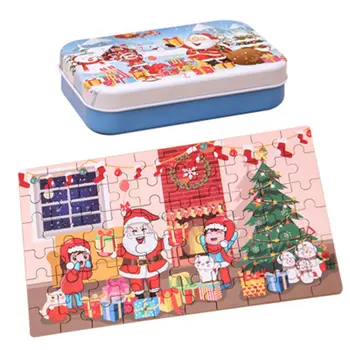 Vianočné Drevené Puzzle Vianočné Dekorácie Deti Ručné Skladačka Vianoce Darček Vzdelávacie Papierové Puzzle