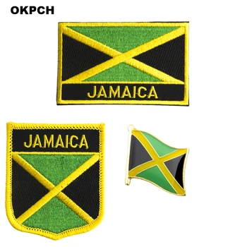Jamajka vlajka patch odznak 3ks Sada Záplat pre Oblečenie DIY Dekorácie PT0197-3
