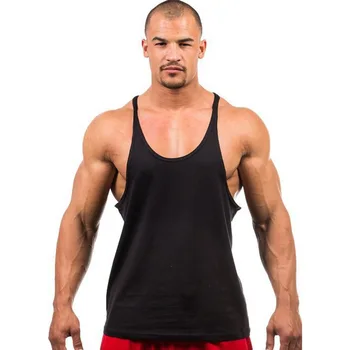 Základné body-building cvičenie vesta bavlna tlač vesta pre mužov fitness oblečenie
