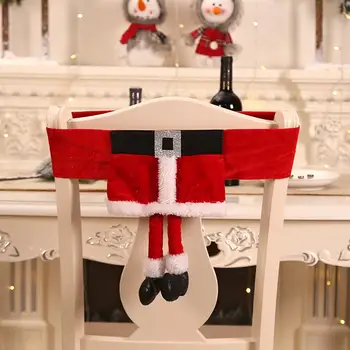 Vianočné Stoličky Zadný Kryt Santa Claus Elf Stoličky Zahŕňa Jedálenský Stôl Dekor Reštaurácia Stoličky Kryt Vianoce, Nový Rok Dodávky Dekor