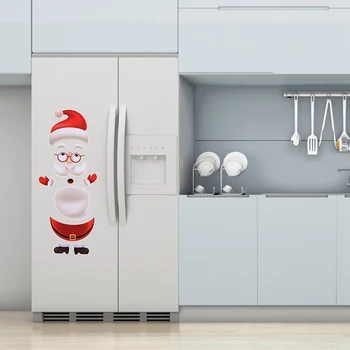 Vianočné Cartoon Chladnička Nálepky, PVC Samolepiace Nálepky na Stenu na Vianoce, Zábavné a Dekorácie