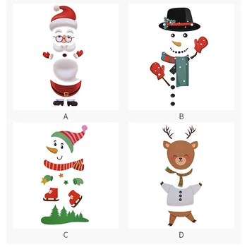 Vianočné Cartoon Chladnička Nálepky, PVC Samolepiace Nálepky na Stenu na Vianoce, Zábavné a Dekorácie