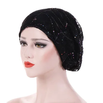 Arabské zábal klobúk Lete hlavu hidžáb tenké čipky moslimských klobúk jednofarebné bavlnené hidžáb čiapky elegantná dáma turbans kapoty femme Vnútorné Hidžáb
