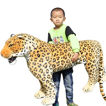 Dorimytrader Realistické Zvierat Panther Plyšové Hračky Jumbo Simulácia Leopard Deti na Koni Hračka Showroom Strany Deco DY50667