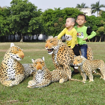 Dorimytrader Realistické Zvierat Panther Plyšové Hračky Jumbo Simulácia Leopard Deti na Koni Hračka Showroom Strany Deco DY50667