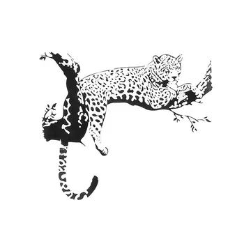 Veľké Leopard Zvierat Umenie Vymeniteľné Izba Domov Stenu, Nálepky Kotúča, Nástenné Dekorácie,čierna,Veľkosť: 90 x 60 cm (konečný rozmer): 86 × 72c