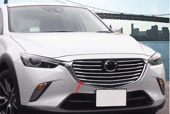 10pcs Pre Mazda CX-3 CX3 2016 2017 2018 Auto Predná Mriežka Kryt Výbava Liatie Chrome ABS Vložiť Kapoty Obloha Chránič Nálepky