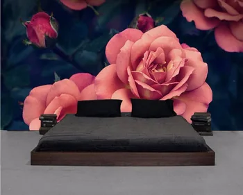 Beibehang Vlastnú tapetu je krásne, ručne maľované rose, TV joj, stena obývacia izba, spálňa pozadí nástenné maľby, 3d tapety