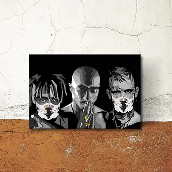 Obraz na Plátne Vytlačený Maľovanie Legendy Rapper Wall Art Plagát na Obývacia Izba Dekor Č Rám