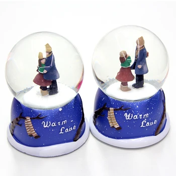 1PC 100# Crystal Snow Globe sklenenú Guľu Music Box Plavidlá Domácej Ploche Dekorácie Snowflake Rorating Svetlo Dary