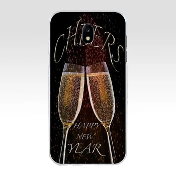 27H Šťastný Nový Rok Šampanské (2) Mäkké Silikónové Tpu Kryt telefón puzdro pre Samsung j3 j5 j7 2016 2017 a3 2016 a5 2017 a6 2018