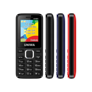 Najnižšia Cena UNIWA E1801 2G GSM Bar Funkcia Mobilného Telefónu Dual SIM Podporu Vibrátor TF Rozšírenie Pre Študentov Starších Mobil