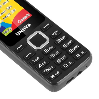 Najnižšia Cena UNIWA E1801 2G GSM Bar Funkcia Mobilného Telefónu Dual SIM Podporu Vibrátor TF Rozšírenie Pre Študentov Starších Mobil