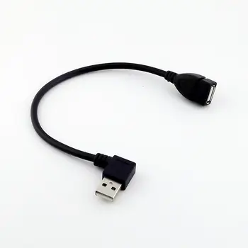 10pcs USB 2.0 Type A Male Pravom Uhle, Aby sa Samica Predlžovací Adaptér Converter Kábel Kábel 25 cm
