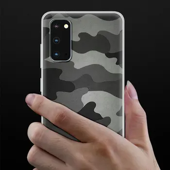 Camo Vojenské obal Pre Samsung S20 FE S10 Plus S8 S9 Matné Soft Telefón Coque Pre Galaxy Note 20 Ultra 10 Lite 9 Capa