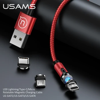 USAMS Magnetické Nabíjací Kábel Usb Typu C Lightning Magnet Rýchle Nabíjanie Kábel Drôt, Kábel Pre iPhone Samsung Huawei Android