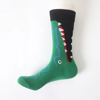 Módne Farby Streetwear Unisex Zábavné Ponožky Ženy Prekladané Krokodíla Zvierat Série Žena Ponožky Bavlna Bežné Calcetines B0053
