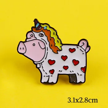 Karikatúra Roztomilý Jednorožec Odznaky na Batoh Značky pre Oblečenie Zvierat Smalt Kolíky pre Batohy Oblečenie Klopě Pin Odznak Príslušenstvo