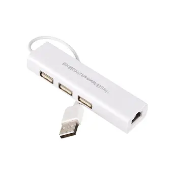 Profesionálny USB na RJ45 3 Porty USB 2.0, Ethernet RJ45 Drôtovej Sieti LAN Karty Hub Adaptér pre Mac pre Android 802.11 n Externé