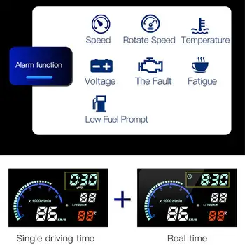 Auto Rýchlosť Projektor Heads Up Displej HUD Displej Univerzálny Auto priehľadové Sklo Displeja OBD2 Auto Elektronické Napätie Alarm