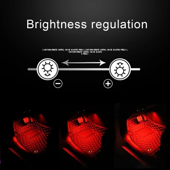 LEEPEE 1Set 12LEDs Auto Dekorácie Atmosféru Svietidlá Auto-styling Auto vnútorné Osvetlenie, Diaľkové Ovládanie Auta RGB Pásy Svetla