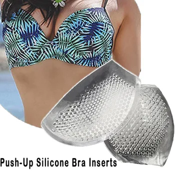 1Pair Mäkké Bikini Podprsenka Vložiť/Silikónové Kolo Podložky Enhancer Plavky Push-up Priedušná bezšvíkové silikónové hrudníka pad Stimulátory