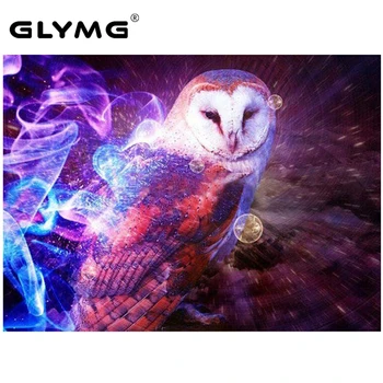 GLymg 5d Diamond Maľovanie Plný Vrták Sova Zvierat Série Kamienkami Výšivky Diamond Remeslá Mozaiky Obrazu Domáce Dekorácie