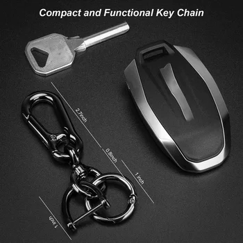 2-Dielna Sada Zliatiny Zinku Keychain, Otočná Prenosné Auto Kľúčom, Odnímateľný D-Tvarované Pracky Keychain s Karabína