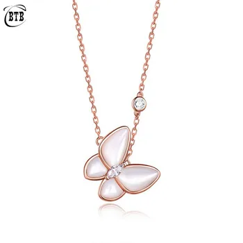 925 Silver Semi-Precious Stone Motýlích Krídel Temperament Náušnice Ženy Ucho Stud Krúžok Náhrdelník Šperky Sady