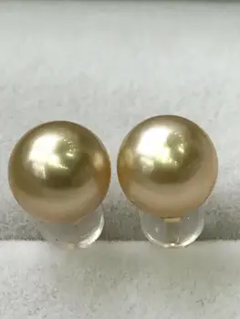 Očarujúce pár 10-11 mm south sea kolo gold pearl náušnice 18/ k