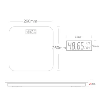 Domáce LCD Displej hmotnosť rozsahu zdravotnej rozsahu 26 cm elektronické stupnice s meranie teploty štyri dvoch rozsahu
