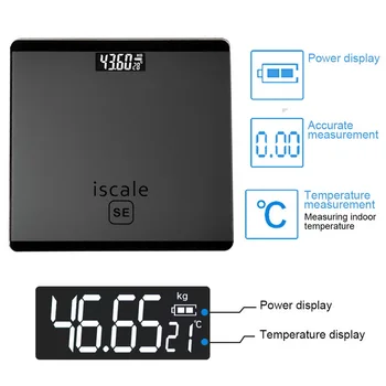 Domáce LCD Displej hmotnosť rozsahu zdravotnej rozsahu 26 cm elektronické stupnice s meranie teploty štyri dvoch rozsahu