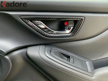 Pre Subaru Forester SK 2019 2020 Uhlíkové Vlákna vo Vnútri Auta Dverí Rukoväť Kanvice Kryt Rámu Orezania Interiéru Tvarovanie Príslušenstvo