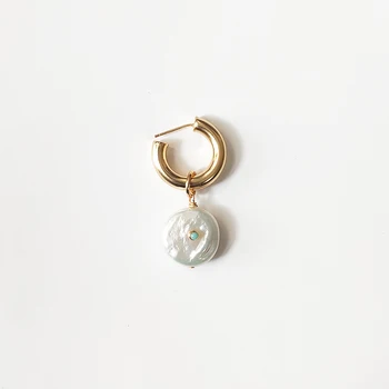 Nádherné Módne Sladkovodné Pearl Náušnice Jedinečné Ploché Prírodné Perly Tvorivé Crystal Embellishment Pre Ženy Strany Šperky