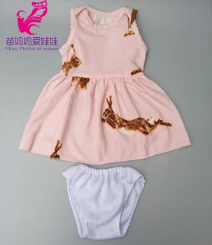 Hodí sa pre 43 cm baby doll dress ružový jednorožec vzor bábika šaty pod nohavice pre 18