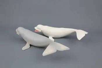 Jeden kus roztomilý reálnom živote veľrýb hračka plastové biele velrybštinou bábika darček asi 17.9x8.5x5cm xf3022