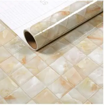 Pvc samolepiace tapety dlažobné kocky mozaiky mramorový vzor tapety, skrinky kuchynskej linke tabuľka nábytku, renovácia nálepky