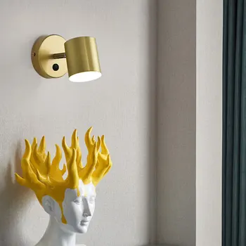 Gold Black Železa LED Nástenné Svietidlá Obývacej Izby, chodby, Spálne, Nočné Krytý Spin nastaviteľné Nordic jednoduchosť Osvetlenie